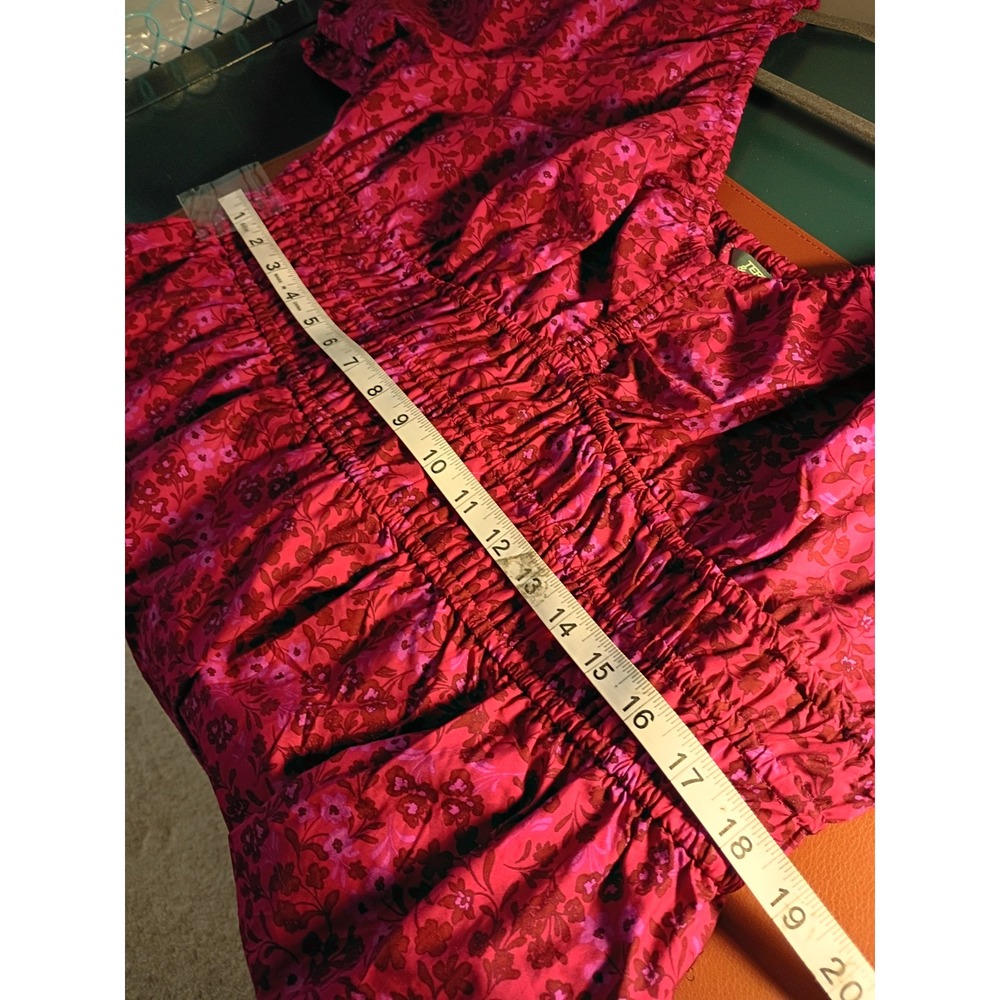 Terra & Sky Womens Dark Azalea Floral Mini Cinched Dress Plus 0X 14W NWT - Picture 10 of 11